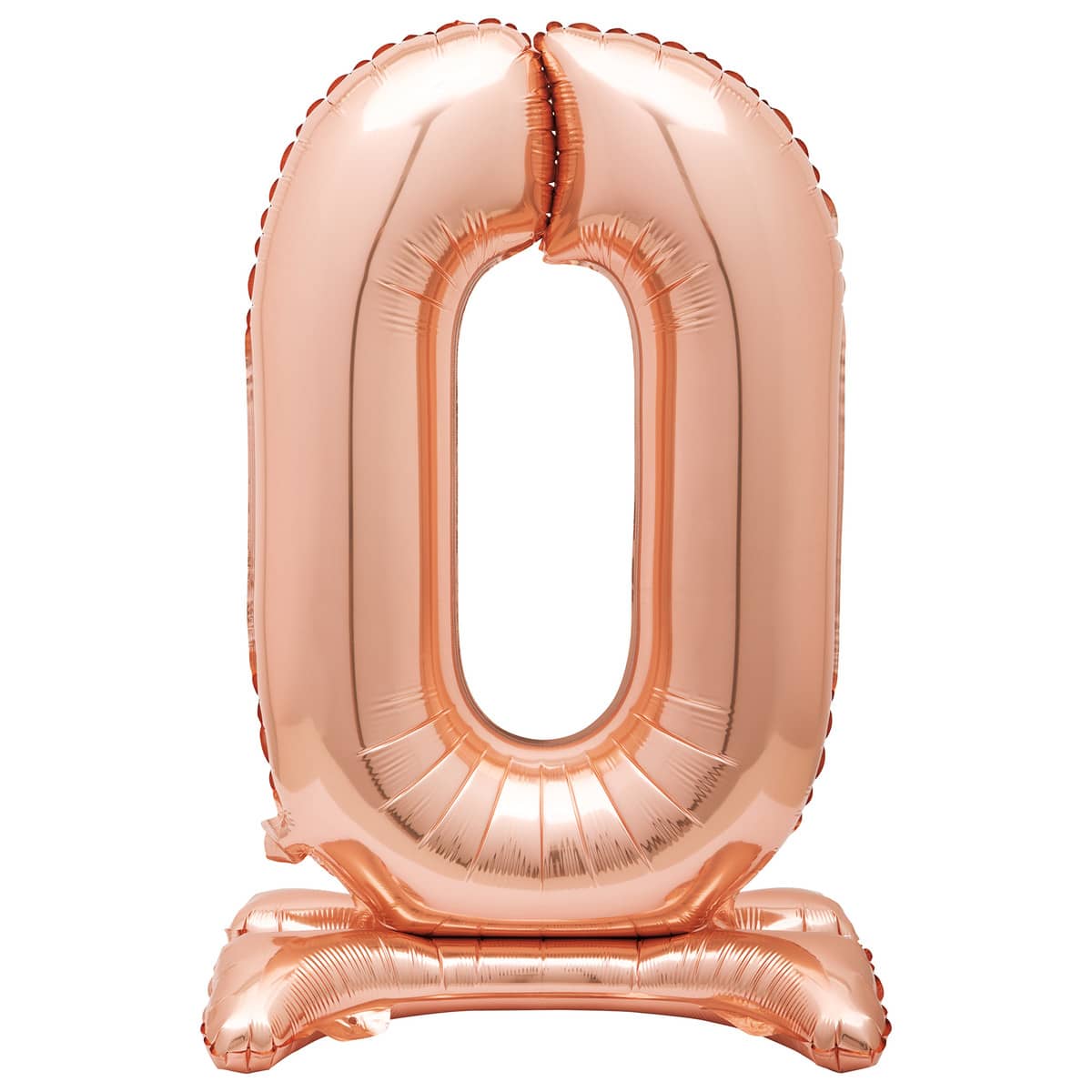 Rose Gold "0" Giant Standing Numeral Foil Balloon 76cm (30") Air Filled Only - NextParty