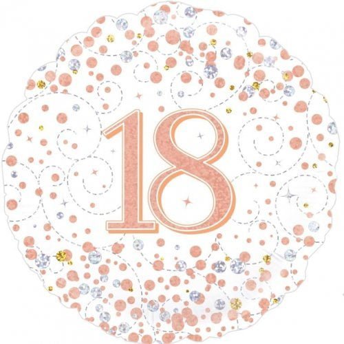 Rose Gold 18th Birthday Foil Prismatic Balloon 45cm (18") - NextParty