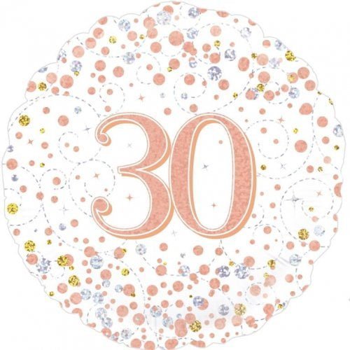 Rose Gold 30th Birthday Foil Prismatic Balloon 45cm (18") - NextParty