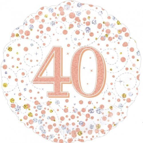 Rose Gold 40th Birthday Foil Prismatic Balloon 45cm (18") - NextParty