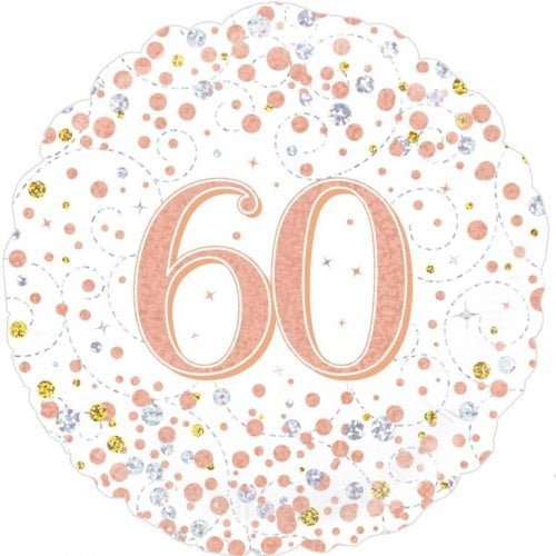 Rose Gold 60th Birthday Foil Prismatic Balloon 45cm (18") - NextParty