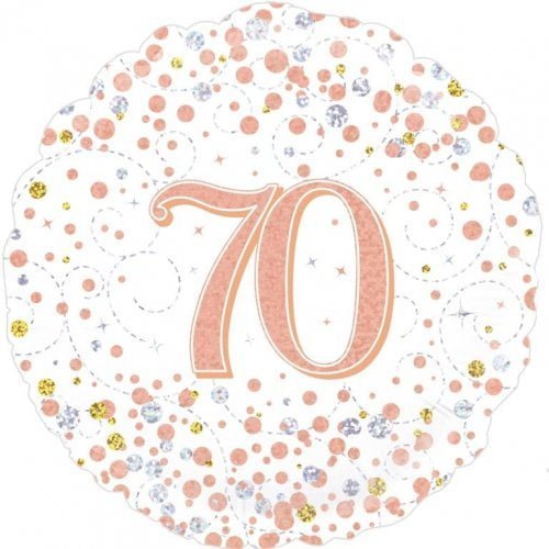 Rose Gold 70th Birthday Foil Prismatic Balloon 45cm (18") - NextParty