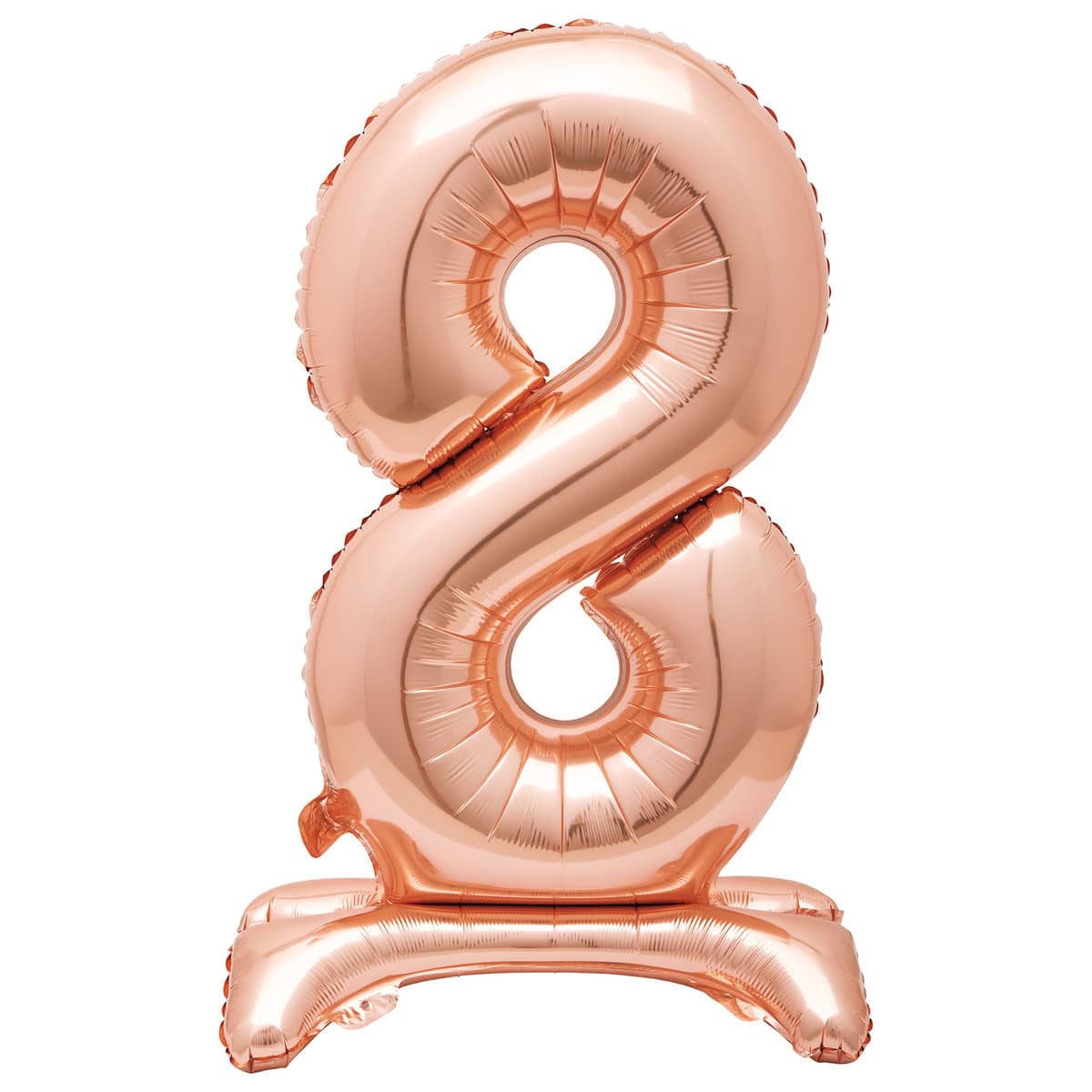 Rose Gold "8" Giant Standing Numeral Foil Balloon 76cm (30") Air Filled Only - NextParty