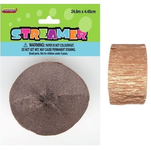 Rose Gold Crepe Streamer 24M Party Decorations - NextParty