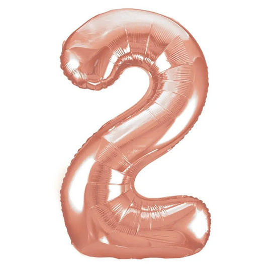 Rose Gold Number 2 Giant Numeral Foil Balloon 86CM (34") - NextParty