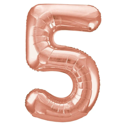 Rose Gold Number 5 Giant Numeral Foil Balloon 86CM (34") - NextParty