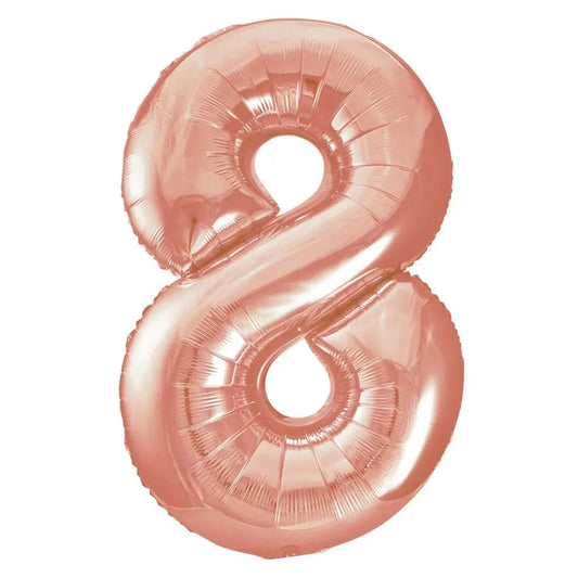 Rose Gold Number 8 Giant Numeral Foil Balloon 86CM (34") - NextParty