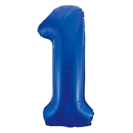 Royal Blue Number 1 Giant Numeral Foil Balloon 86CM (34") - NextParty