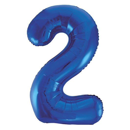 Royal Blue Number 2 Giant Numeral Foil Balloon 86CM (34") - NextParty