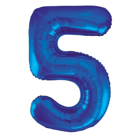 Royal Blue Number 5 Giant Numeral Foil Balloon 86CM (34") - NextParty