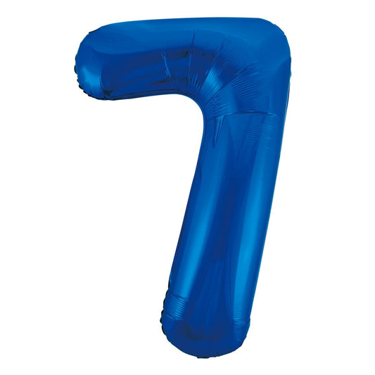 Royal Blue Number 7 Giant Numeral Foil Balloon 86CM (34") - NextParty