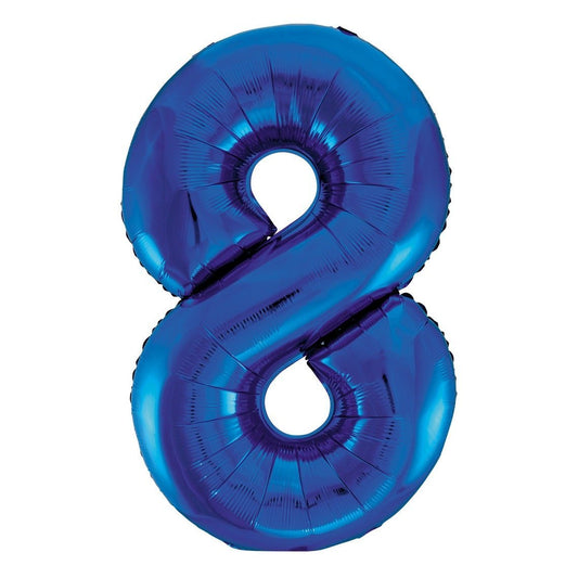 Royal Blue Number 8 Giant Numeral Foil Balloon 86CM (34") - NextParty