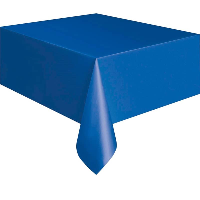 Royal Blue Rectangle Solid Colour Plastic Table Cover 137cm x 274cm - NextParty