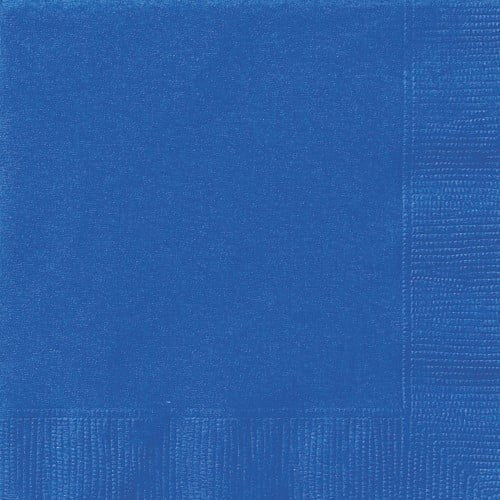 Royal Blue Solid Colour Beverage Napkins 20pk Serviettes - NextParty