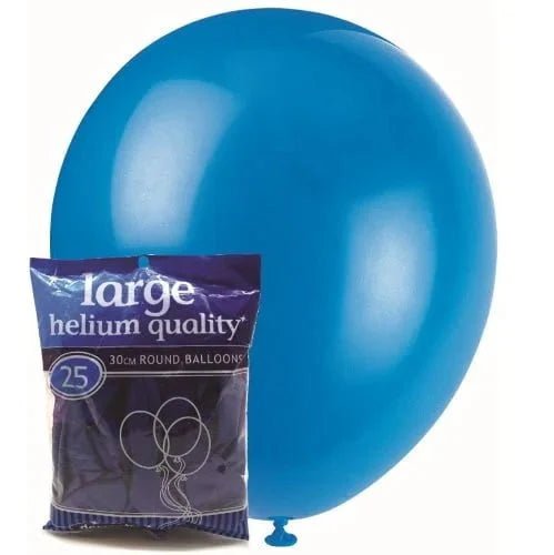 Royal Blue Solid Colour Latex Balloons 30cm (12") 25pk - NextParty