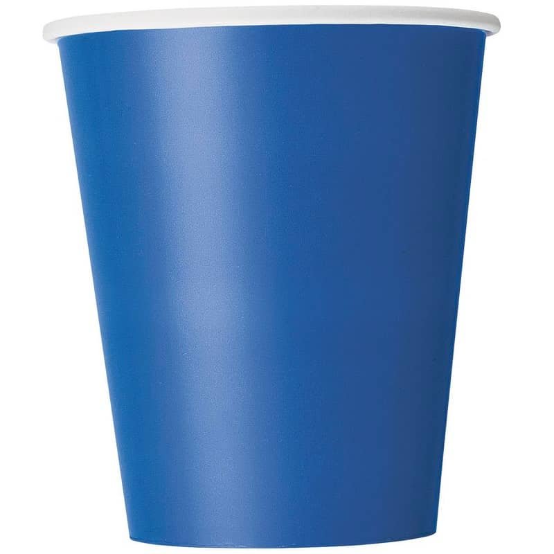 Royal Blue Solid Colour Paper Cups 8pk - NextParty