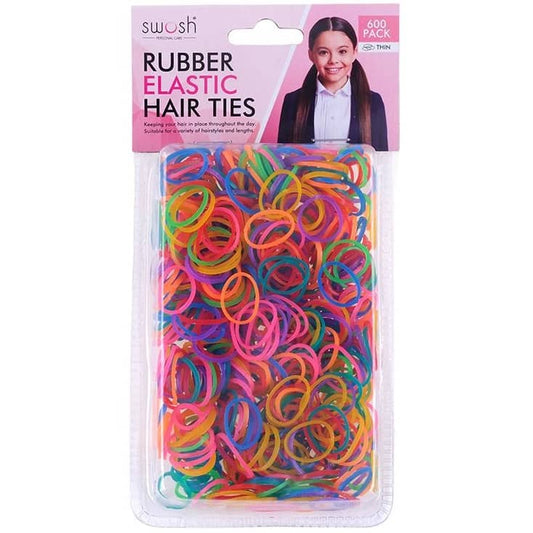 Rubber Elastic Hair Ties 600pk Mixed Colour - NextParty