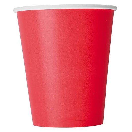 Ruby Red Solid Colour Paper Cups 8pk - NextParty