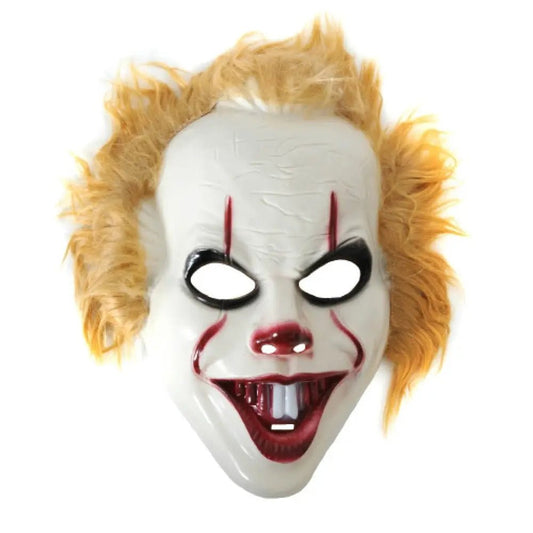 Scary Clown Mask (Orange Hair) Halloween Accessories - NextParty