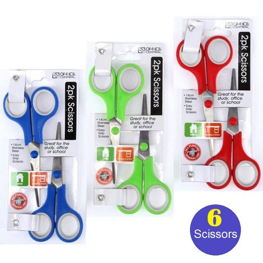 Scissors 14cm 6pk Stainless Steel Household Office - NextParty