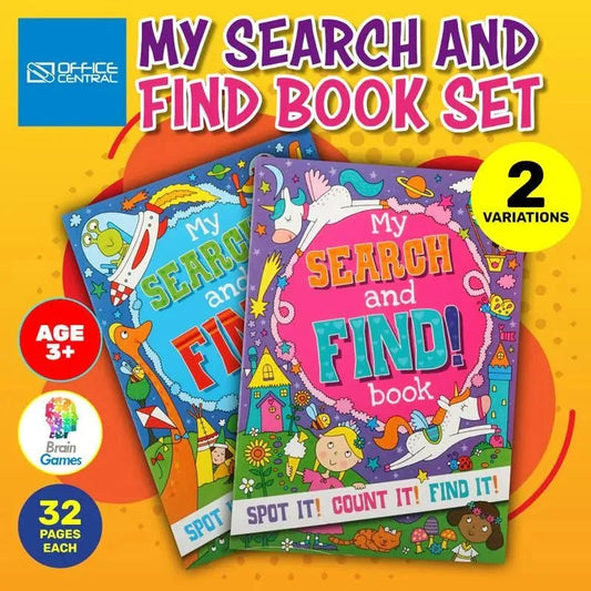 Search And Find Activity Books 2pk 32PG A4 - NextParty