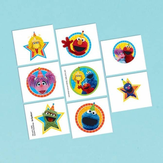 Sesame Street Fake Tattoos 8PCS Party Favours - NextParty