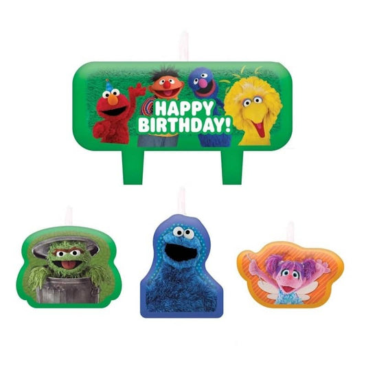 Sesame Street Happy Birthday Candles Set 4pcs - NextParty