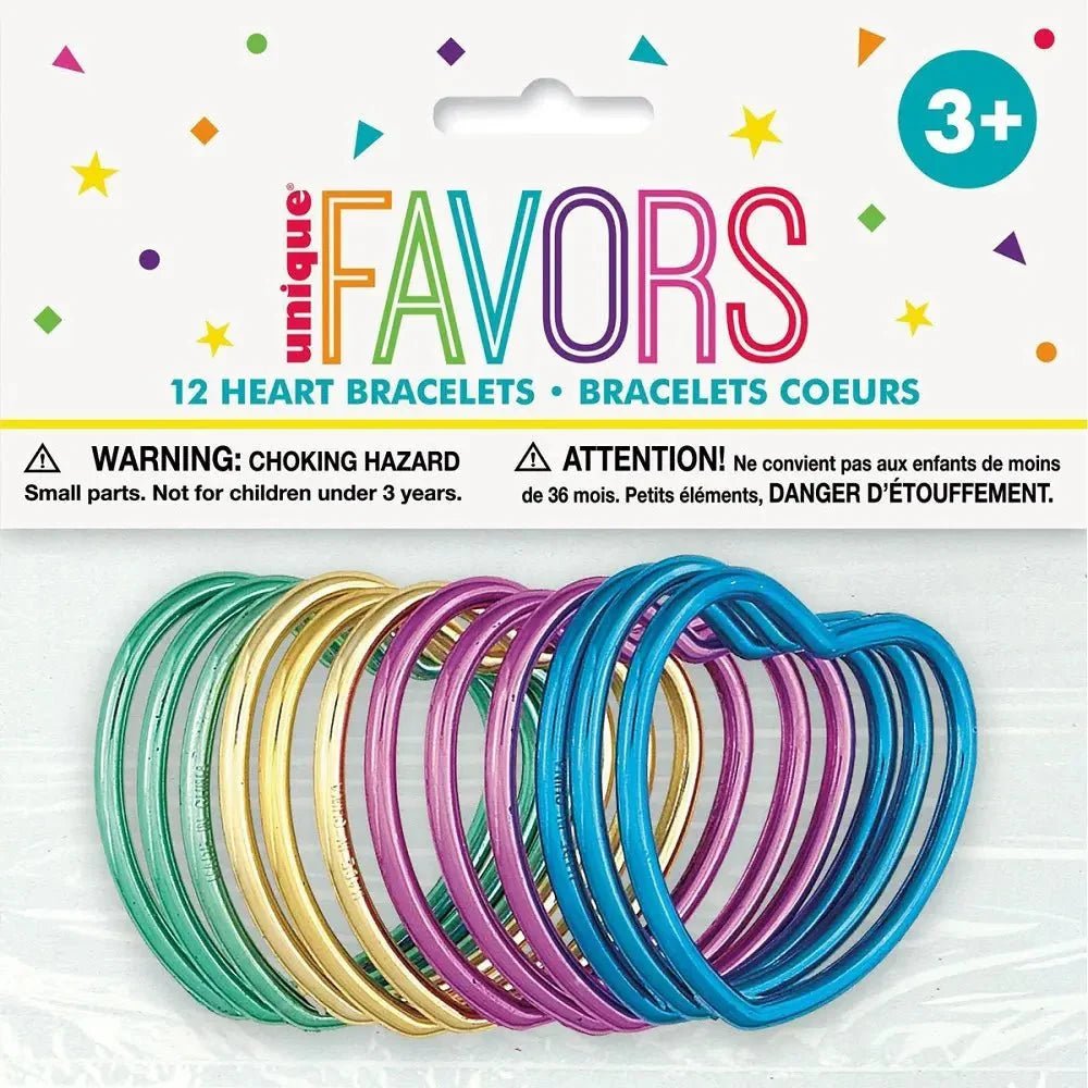 Shiny Heart Bracelets 12pk Party Favour - NextParty