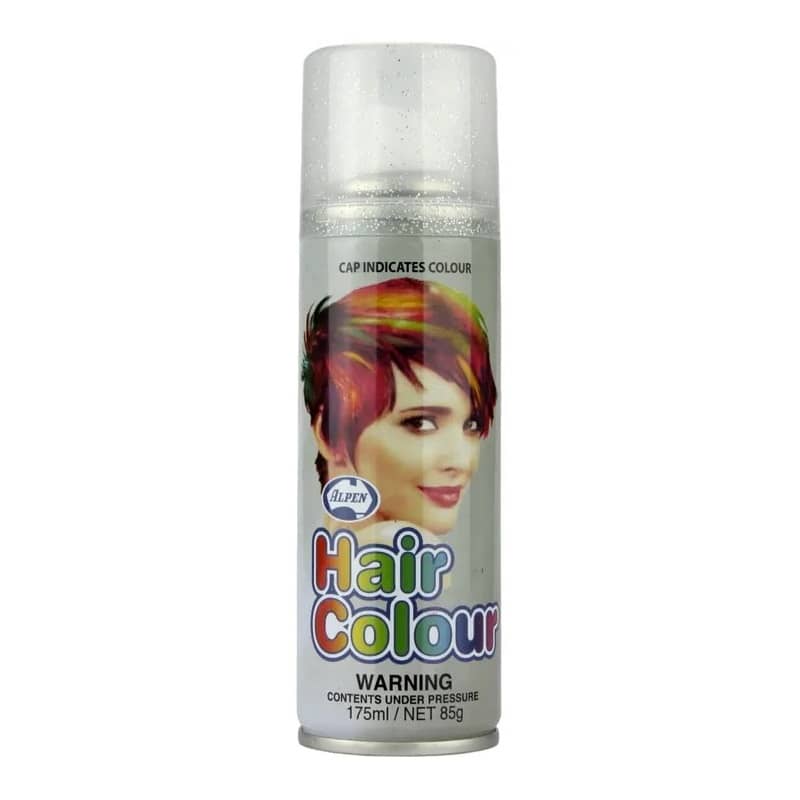 Silver Glitter Hair Spray 175ML Temporary Coloured Hairspray - NextParty