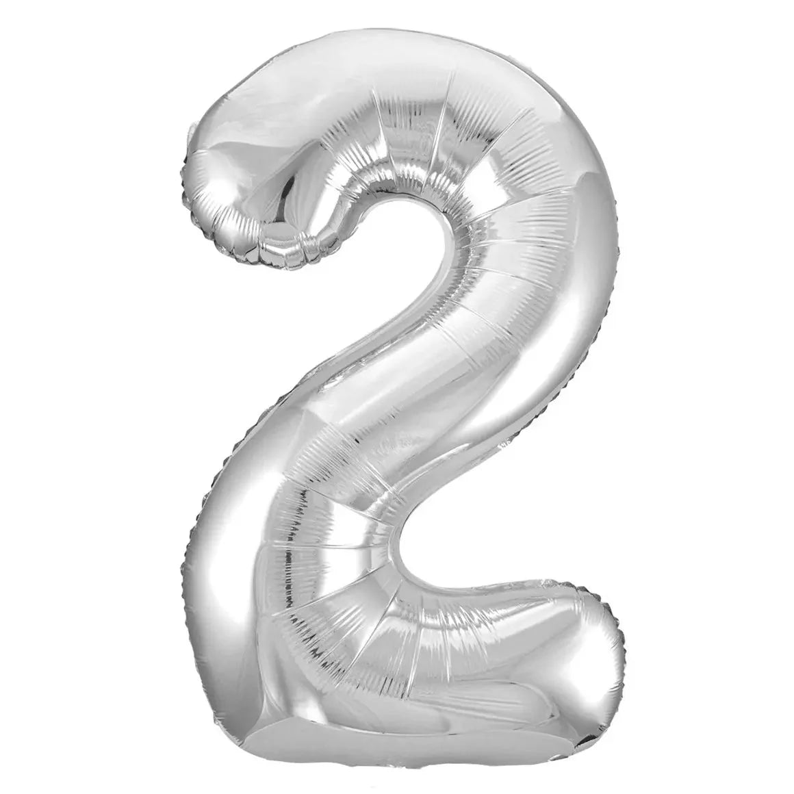 Silver Number 2 Giant Numeral Foil Balloon 86CM (34") - NextParty