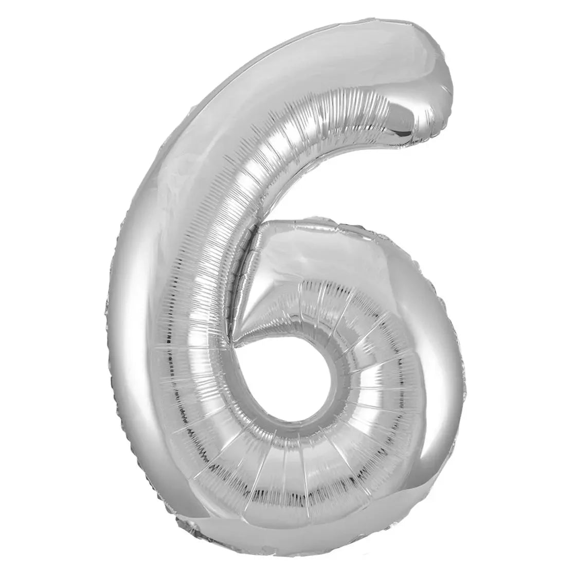 Silver Number 6 Giant Numeral Foil Balloon 86CM (34") - NextParty