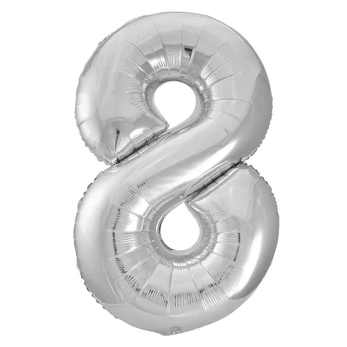 Silver Number 8 Giant Numeral Foil Balloon 86CM (34") - NextParty