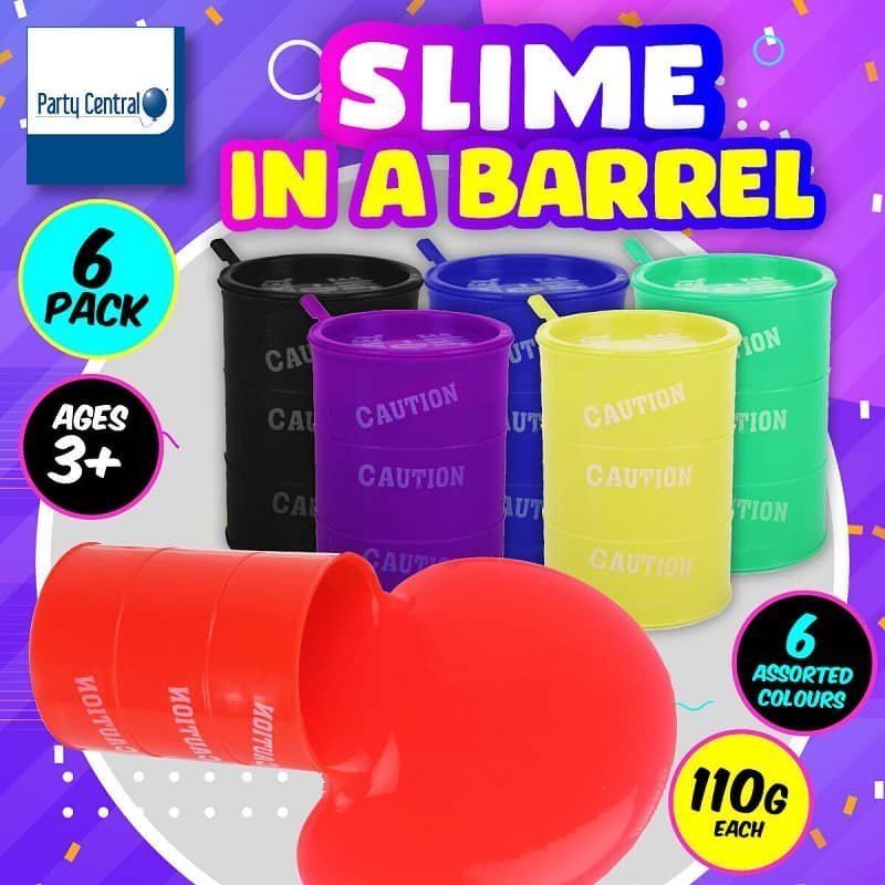 Slime In A Barrel 110g 6pk Party Favours - NextParty