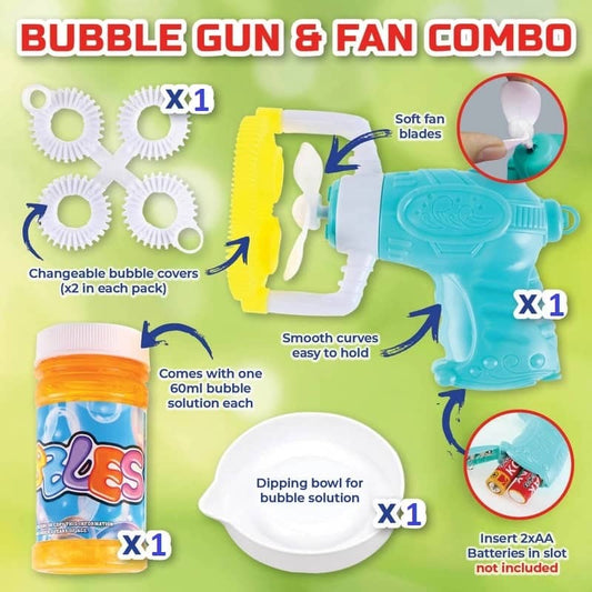 Small Blue Bubble Blowing Gun (2 Covers) With 60ml Bubble Solution - NextParty