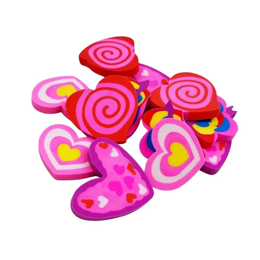 Small Heart Shape Erasers 12pk - NextParty