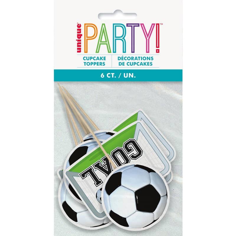 Soccer Ball Cupcake Toppers 6pk - NextParty