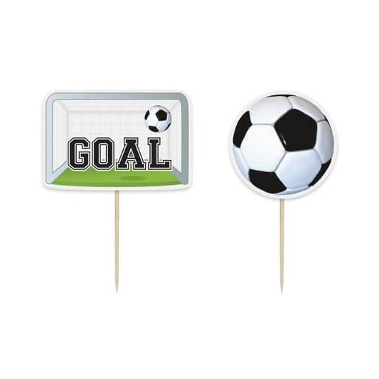 Soccer Ball Cupcake Toppers 6pk - NextParty