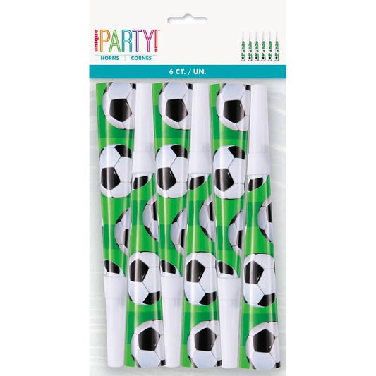 Soccer Ball Horns 6pk Party Favours - NextParty