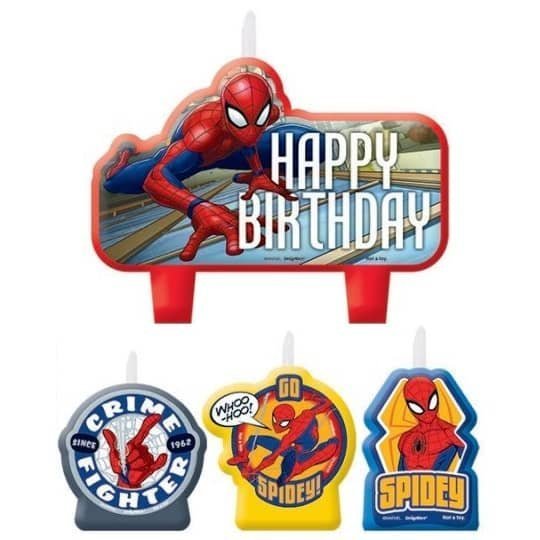 Spider - Man Birthday Candles 4PCS Webbed Wonder - NextParty