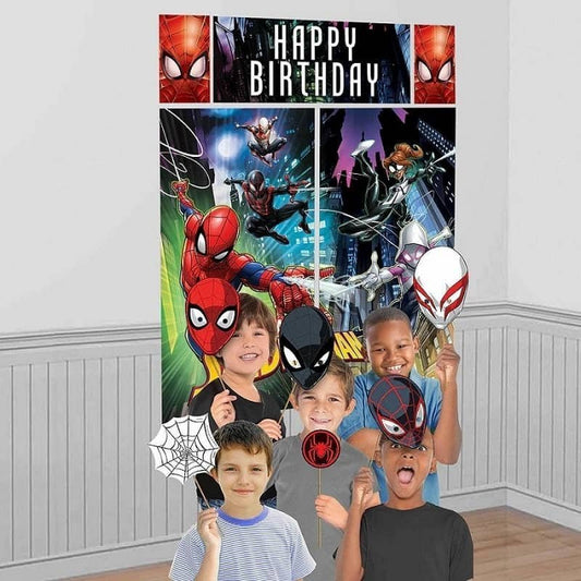 Spider - Man Scene Setter Backdrop With Photo Props - NextParty