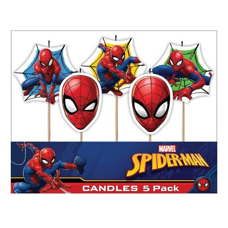 Spider - Man Small Birthday Candles 5PCS - NextParty