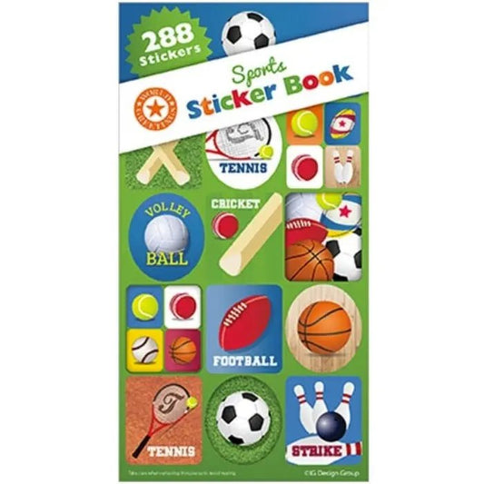 Sports Sticker Book 288pk (12 Sheets) Party Favours - NextParty