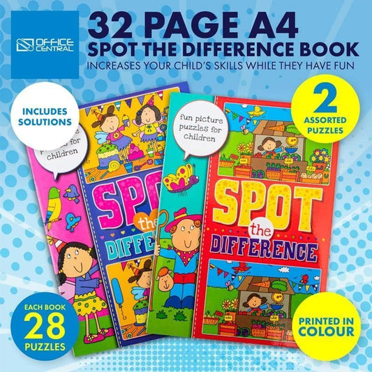 Spot The Difference Activity Books 2pk 32PG A4 - NextParty