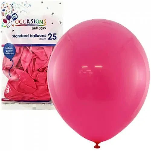 Standard Fuchsia Hot Pink Latex Balloons 30cm (12") 25pk - NextParty