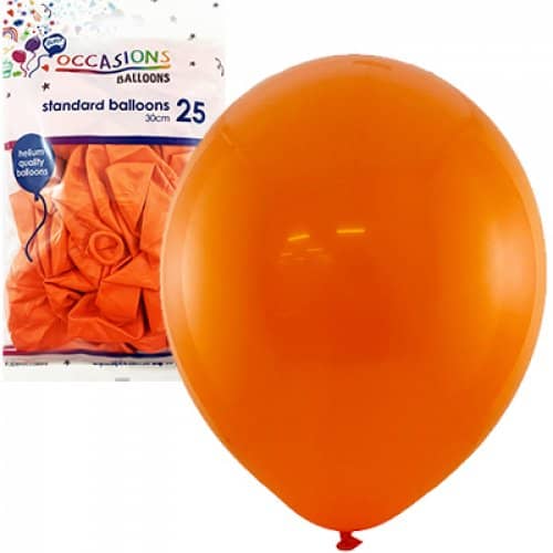 Standard Orange Latex Balloons 30cm (12") 25pk - NextParty