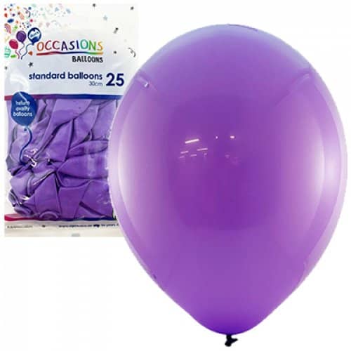 Standard Purple Latex Balloons 30cm (12") 25pk - NextParty