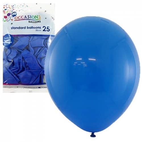 Standard Royal Blue Latex Balloons 30cm (12") 25pk - NextParty