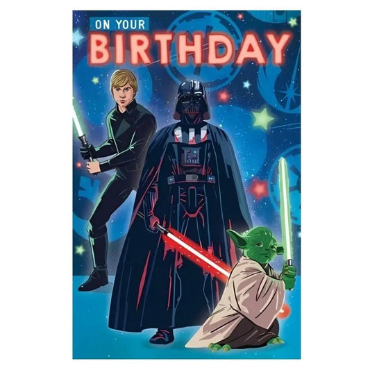 Star Wars Birthday Card 11.5cm x 18cm With Blue Envelope - NextParty