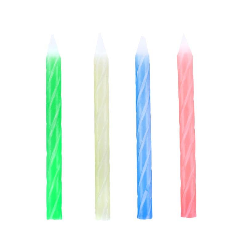 Stripe Candles 6cm 60pk Assorted Colours - NextParty