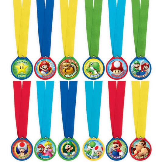 Super Mario Bros. Mini Award Medals 12pk Party Favours - NextParty